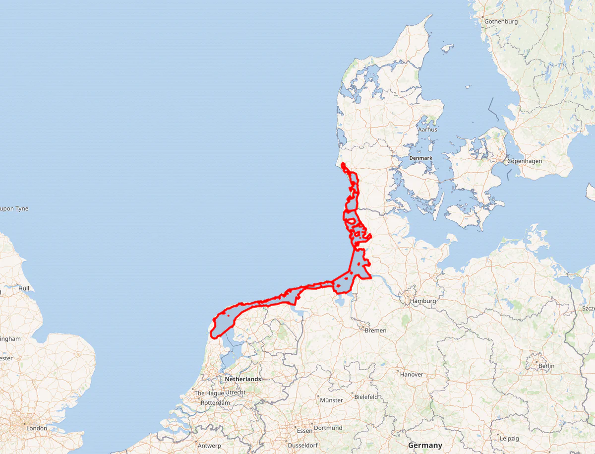 Map of the Wadden Sea